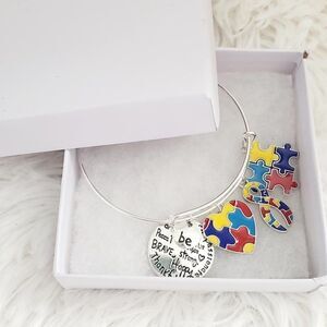 Autism Awareness Bracelet, Autism Acceptance, I support You, Different Not Less